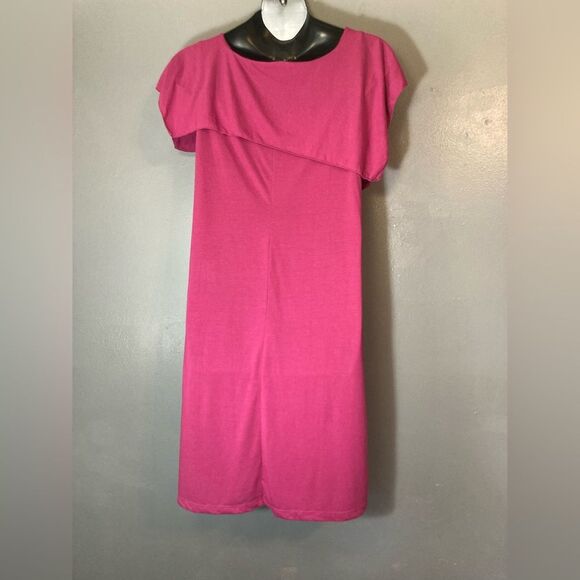 Pink Casual Sundress with Flutter Cap Sleeves - Picture 4 of 4